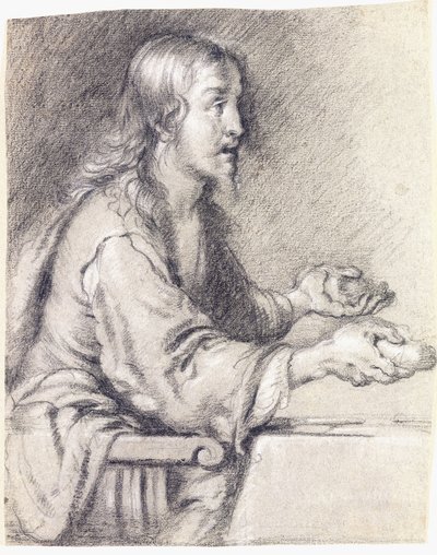 Kristus v Emauzích předkládá chléb od Bernardo Strozzi