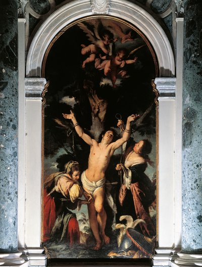 Svatý Sebastian uzdravený svatými ženami, Bernardo Strozzi, olej na plátně od Bernardo Strozzi