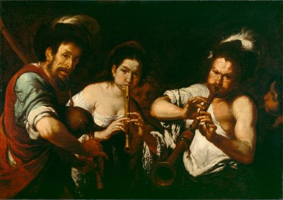 Pouliční hudebníci, kolem roku 1630 od Bernardo Strozzi