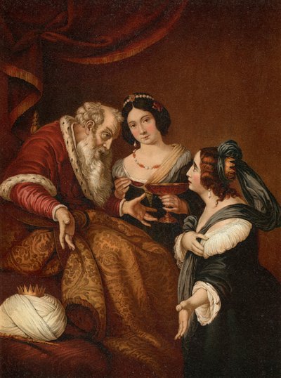 Ester prosí Achašveróše o milost od Bernardo after Strozzi