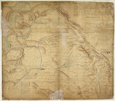 Mapa větší části Nového Mexika a části Horní Kalifornie od Bernardo de Miera y Pacheco