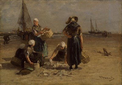 Fishwives on the Beach (olej na plátně) od Bernardus Johannes Blommers or Bloomers