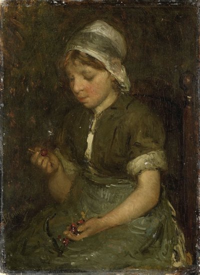 Dívka s třešněmi od Bernardus Johannes Blommers or Bloomers