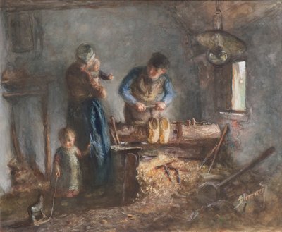 The Sabot Maker (akvarel) od Bernardus Johannes Blommers or Bloomers
