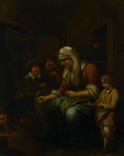 Žena připravuje palačinky od Bernardus van Schijndel