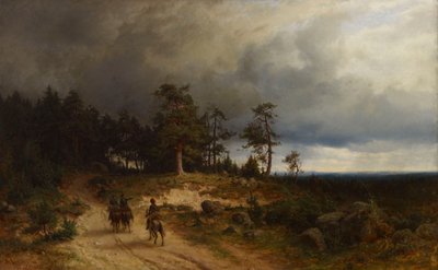 Krajina ve východním Finsku s jízdními kozáky od Berndt Lindholm