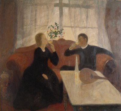 Zasnoubení (olej na plátně) od Bernhard Dorotheus Folkestad