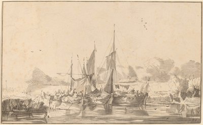 Kanál v Utrechtu, 1771, publikoval 1787. od Bernhard Schreuder