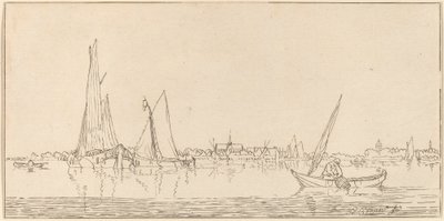 Řeka s městem, 1775. od Bernhard Schreuder