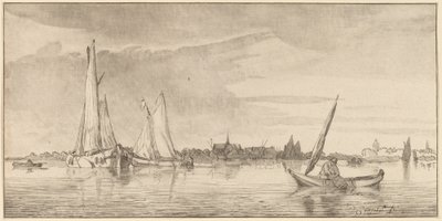 Řeka s městem, 1775. od Bernhard Schreuder