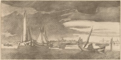 Řeka s městem, 1775. od Bernhard Schreuder