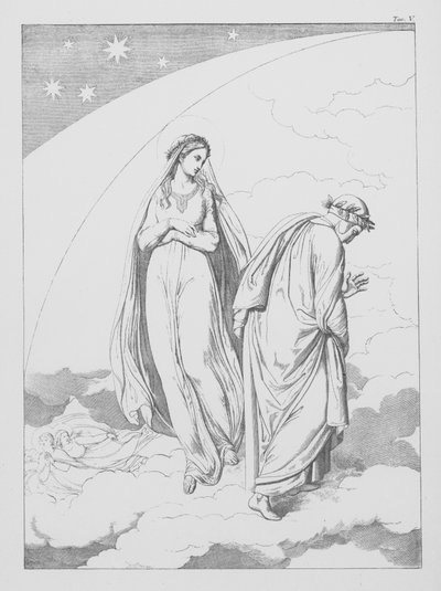 Danteho Božská komedie, Paradiso (Nebe), deska V (litografie) od Bernhard Schuler