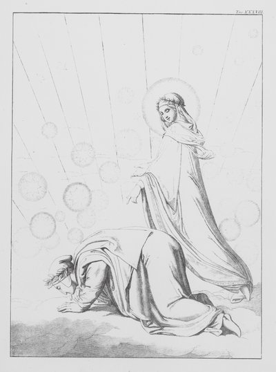 Danteho Božská komedie, Paradiso (Nebe), deska XXXVIII (litografie) od Bernhard Schuler