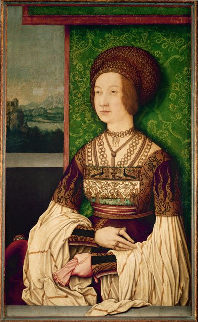 Bianca Maria Sforza, druhá manželka císaře Maxmiliána I. (malba na dřevě) od Bernhard Strigel