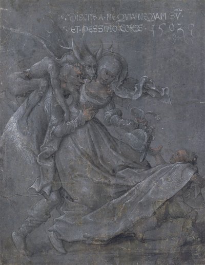 Dvojice milenců s ďáblem a Amorem, 1503 od Bernhard Strigel