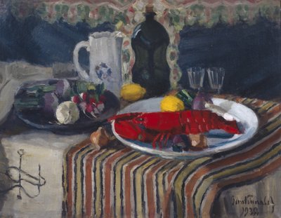 Talíř s humrem a citronem (olej na plátně) od Bernt Wilhelm Tunold