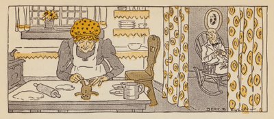 The Gingerbread Man, příběh z Nové Anglie (barva litho) od Bert Elliott