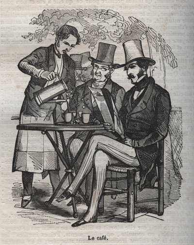 Le cafe - rytina v „La Physiologie du gout“ od Jean Anthelme Brillat Savarin od Bertall