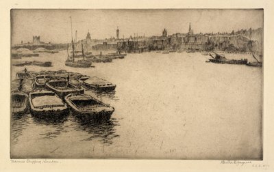Thames Shipping, Londýn od Bertha E. Jaques