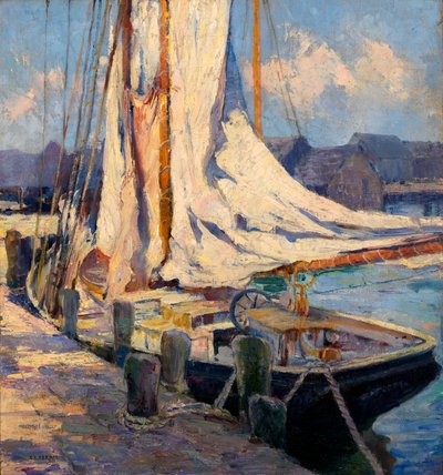Přístavní scéna, Gloucester. od Bertha Eversfield Perrie