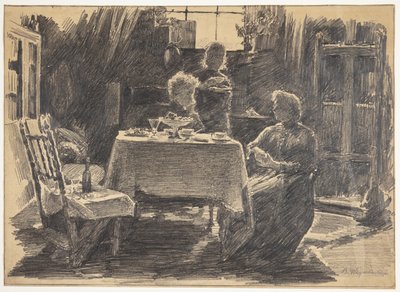 Odpolední čaj v umělcově ateliéru od Bertha Wegmann