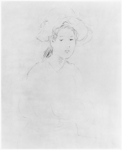 Hlava ženy (Verso) (viz 383972 Recto) 1893 od Berthe Morisot