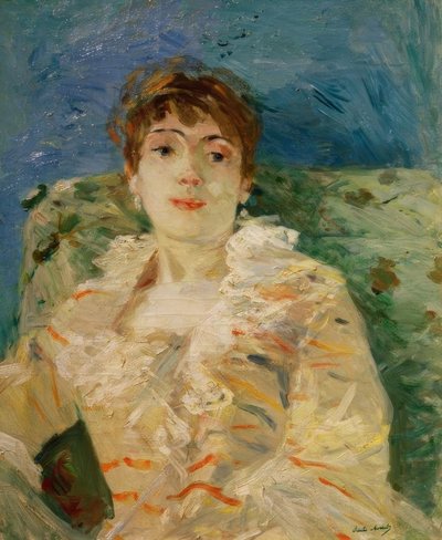 Mladá žena na gauči od Berthe Morisot