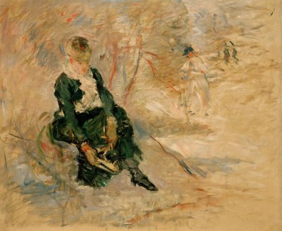 Mladá žena předání své brusle od Berthe Morisot