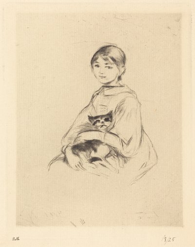 Julie Manetová s kočkou v náručí od Berthe Morisot