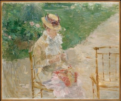Mladá žena pletení. Asi 1883 od Berthe Morisot
