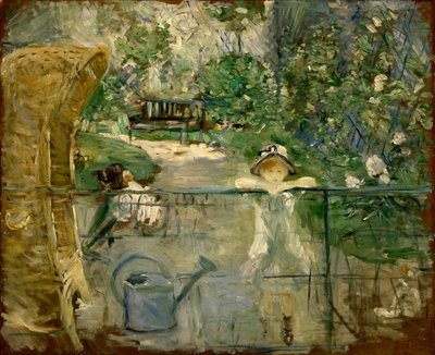 Holčičky v zahradě aneb Košíková židle, 1885 od Berthe Morisot