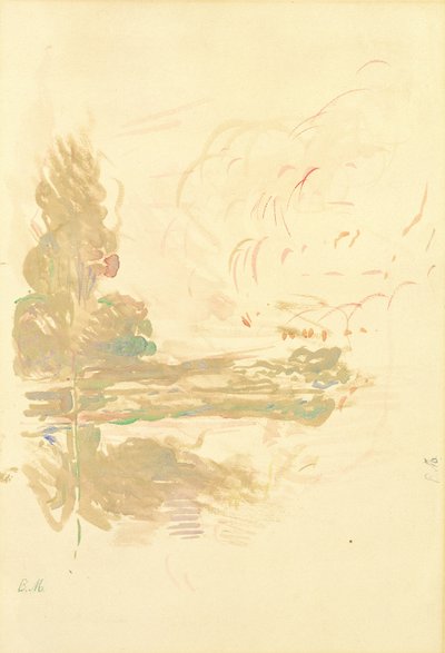 Odrazy v Seině, 1890 (akvarel na papíře) od Berthe Morisot