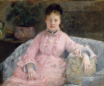 Růžové šaty, kolem roku 1870 (olej na plátně) od Berthe Morisot