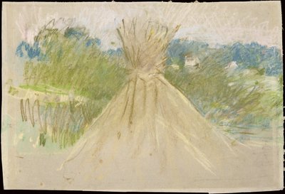 Malý stoh sena, 1882 (pastel na papíře) od Berthe Morisot