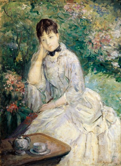 Mladá žena sedící na pohovce (olej na plátně) od Berthe Morisot