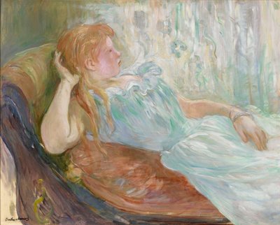 Mladá žena na pohovce od Berthe Morisot