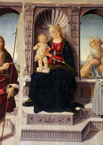 Madona s dítětem na trůně se svatými Janem Křtitelem a Jeronimem od Biagio d