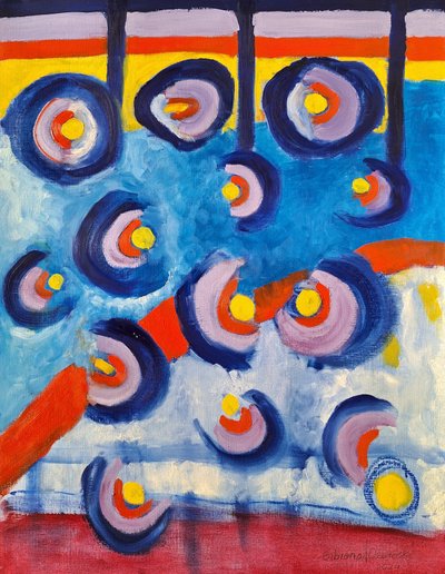 Drony nebo motýli, 2024 (olej na kartě) od Bibiana Ulanosky