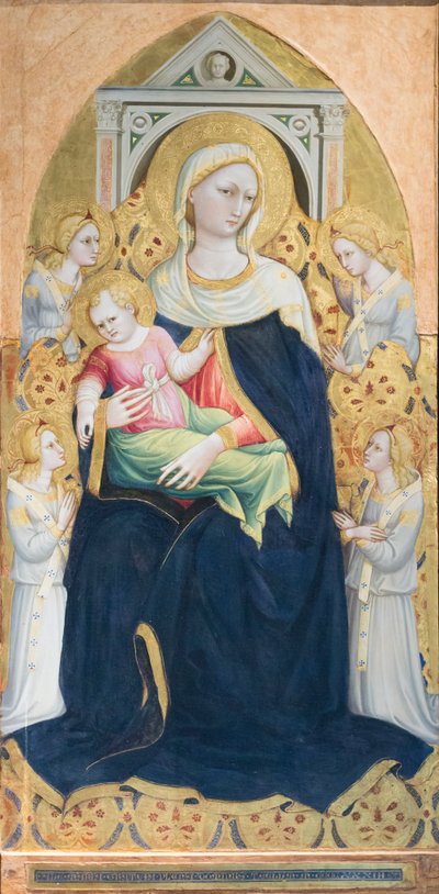 Madona s dítětem a čtyřmi anděly, asi 1433 (tempera a plátkové zlato na desce) od Bicci di Lorenzo