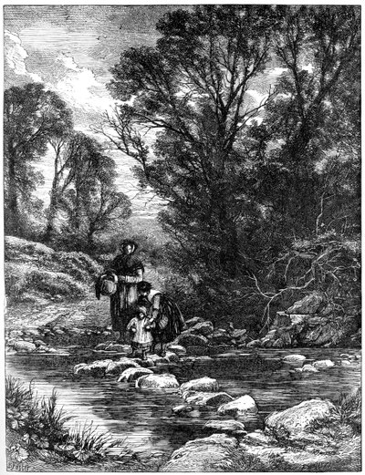 Stepping Stones, c1930. od Birket Foster