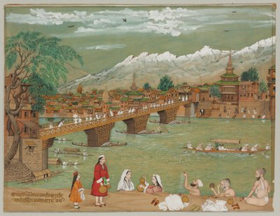 Pohled na Srinagar, 1872 od Bishan Singh