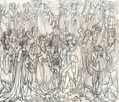 Sňatek francouzského krále Ludvíka XII a Marie Tudorové, 16. století, 1849. od Bisson and Cottard