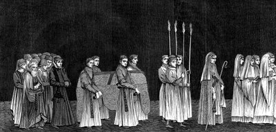 Rektor univerzity a průvod mnichů z opatství Saint-Victors, 15. století 1849. od Bisson and Cottard