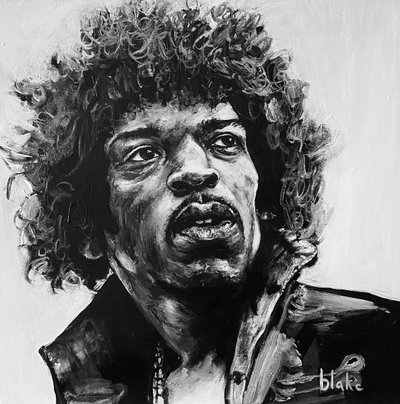 Jimi, n. 2021 (akryyli kankaalle) od Blake Munch