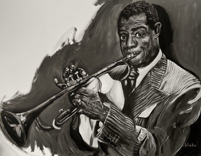 Louis Armstrong, n. 2021 (akryyli kankaalle) od Blake Munch