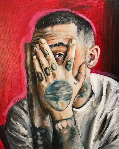 Mac Miller, cca 2020 (akryl na plátně) od Blake Munch