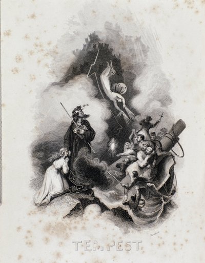 Blanchard rytina pro první dějství Williama Shakespeara Bouře (rytina od Blanchard Blanchard