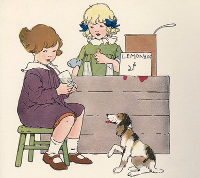 Mladé Dívky U Jejich Limonádového Stojanu od Blanche Fisher Wright