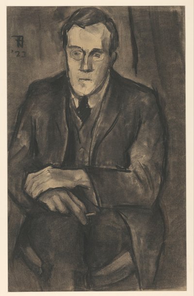 Portrét J.W. Sekera, sedící s rukama na kolenou od Bob Hanf (signed by artist)