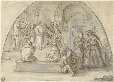 Dvanáctiletý Kristus v chrámu a vysvobození Petra od Boccaccio Boccaccino (attributed to)